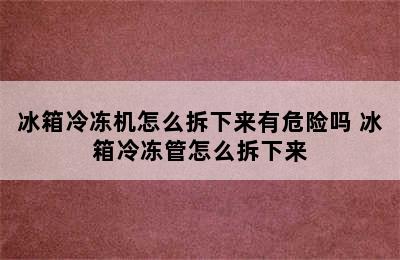 冰箱冷冻机怎么拆下来有危险吗 冰箱冷冻管怎么拆下来